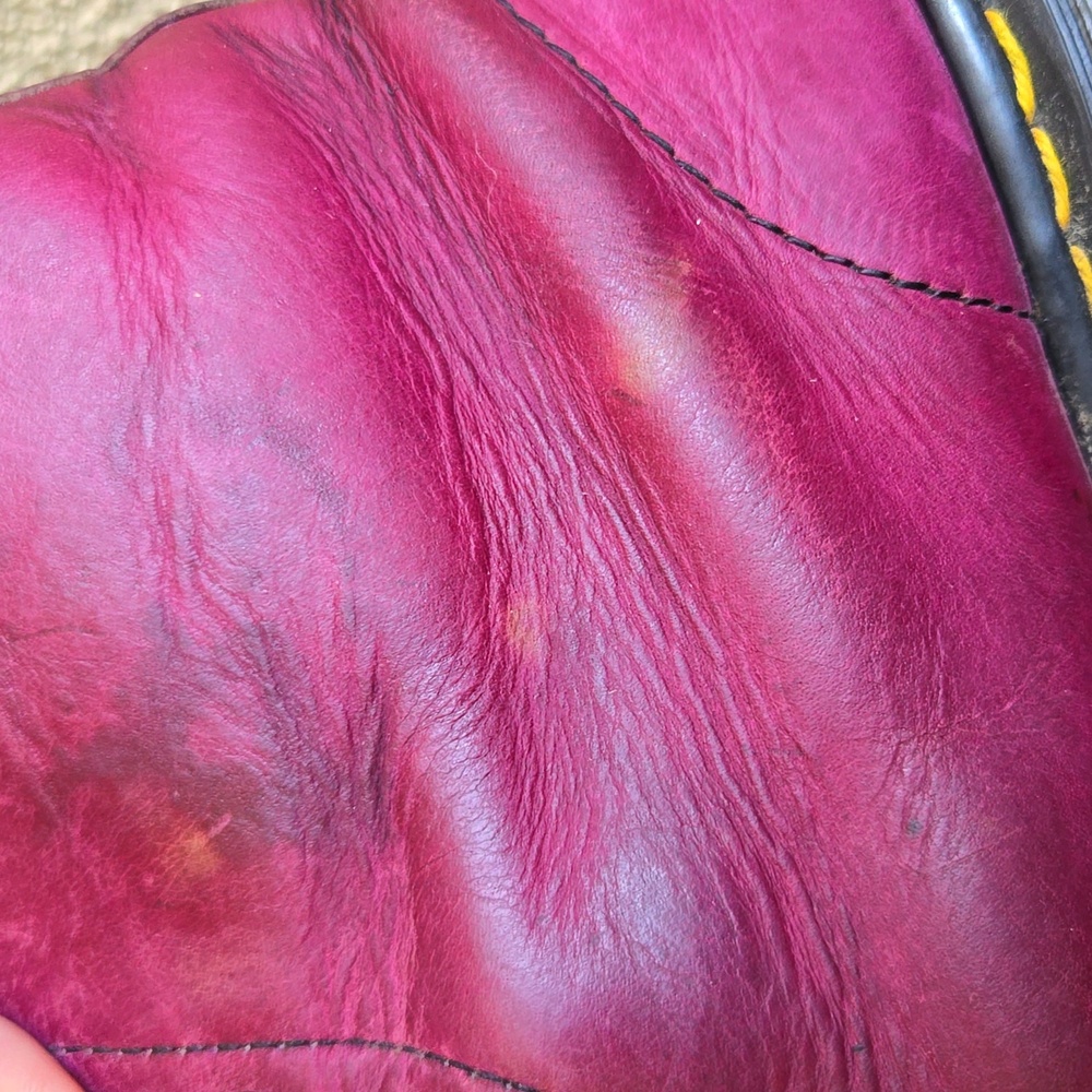 Dr Martens Burgundy Made in England The Original 10 Lace Eye Boots Unisex - Picture 12 of 14